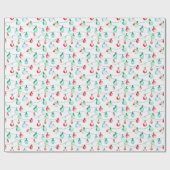 Waterverf Kerst Kleurrijke String Lights Cadeaupapier (Vlak)