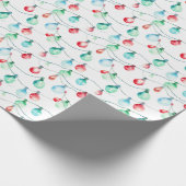 Waterverf Kerst Kleurrijke String Lights Cadeaupapier (Hoek)