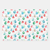 Waterverf Kerst Kleurrijke String Lights Inpakpapier Vel (Voorkant)