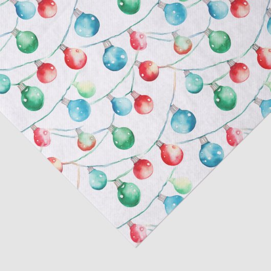 Waterverf Kerst Kleurrijke String Lights Tissuepapier (Detail)