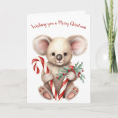 Waterverf Kerst Koala Beer Feestdagen Kaart (Voorkant)