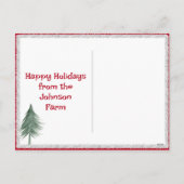 Waterverf Kerst Koeien met Santa Hat Feestdagenkaart (Achterkant)