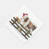 Waterverf Kerst Koeien met Santa Hat Servet (Hoek)