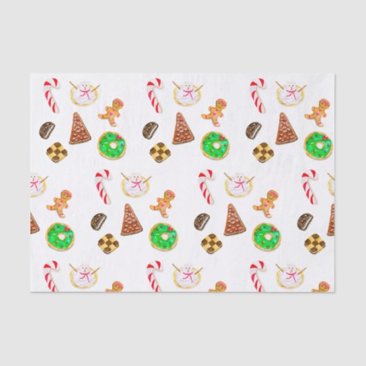 Waterverf Kerst Koekjes Tissuepapier (Voorkant)
