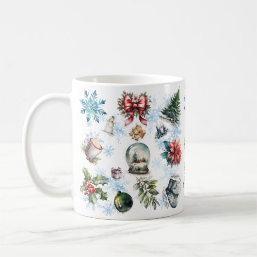 Waterverf kerst koffiemok (Links)