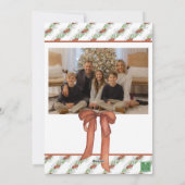 Waterverf Kerst Koper Bow Garland Feestdagenkaart (Achterkant)