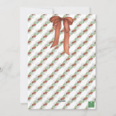 Waterverf Kerst Koper Bow Garland Feestdagenkaart (Achterkant)