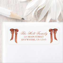 Waterverf Kerst Koper Bow Retouradres Etiket