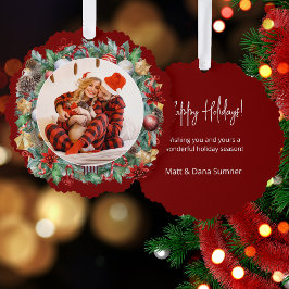  Waterverf kerst krans foto Ornament Kaart