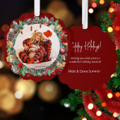  Waterverf kerst krans foto Ornament Kaart