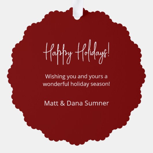  Waterverf kerst krans foto Ornament Kaart (Achterkant)