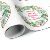 Waterverf Kerst Krans Sinterklaas Noordpool Cadeaupapier (Rol Hoek)