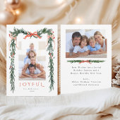 Waterverf Kerst Lijst 2 Foto Rood Vrolijk Feestdagenkaart