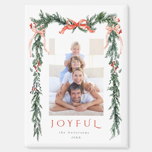 Waterverf Kerst Lijst Foto Vakantie Magneet (Voorkant)