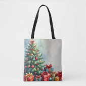 Waterverf Kerst Magische Canvas tas (Voorkant)