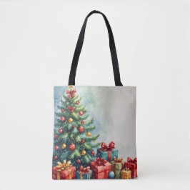 Waterverf Kerst Magische Canvas tas
