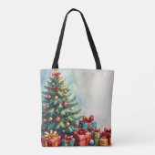 Waterverf Kerst Magische Canvas tas (Achterkant)