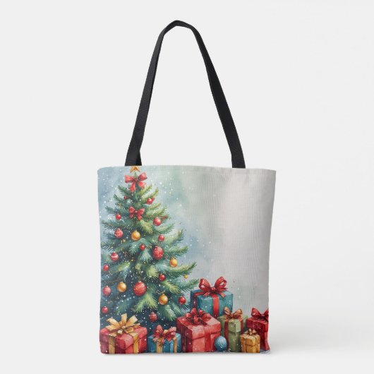 Waterverf Kerst Magische Canvas tas (Achterkant)
