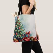 Waterverf Kerst Magische Canvas tas (Dichtbij)
