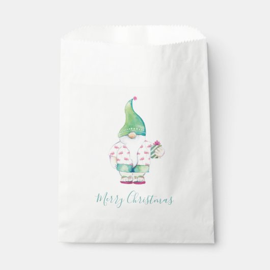 Waterverf Kerst met kerstgrint Snoep Favor Bag Bedankzakje (Voorkant)