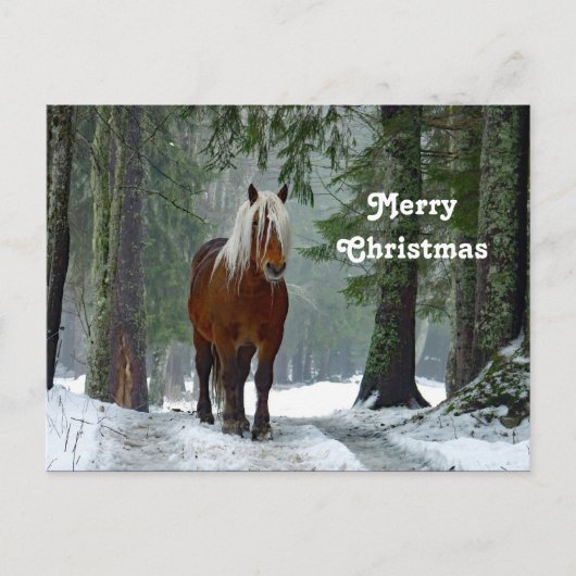 Waterverf kerst met paardenbos briefkaart (Voorkant)
