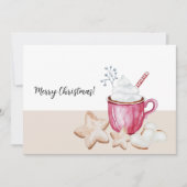 Waterverf kerst met warme cacao en koekjes kaart (Voorkant)