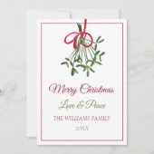 Waterverf Kerst Mistletoe Elegant Botanisch Feestdagenkaart (Voorkant)