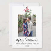 Waterverf Kerst Mistletoe Foto Botanisch Feestdagenkaart (Voorkant)