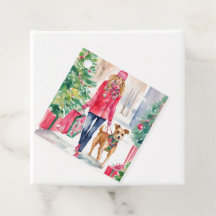 Waterverf Kerst Mode Shopping Girl Gift