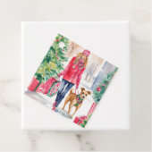 Waterverf Kerst Mode Shopping Girl Gift Bedankjes Labels (In situ)