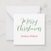 Waterverf Kerst Mode Shopping Girl Gift Notitiekaartje (Achterkant)