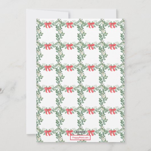 Waterverf Kerst Monogram Crest Feestdagenkaart (Achterkant)