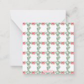 Waterverf Kerst Monogram Crest Gift Enclosure Notitiekaartje (Achterkant)