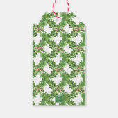 Waterverf Kerst Monogram Gestreepte Bow Krans Cadeaulabel (Achterkant)