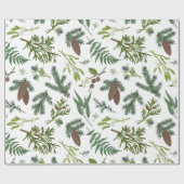 Waterverf Kerst Natuur & Bos Illustratie Cadeaupapier (Vlak)