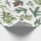 Waterverf Kerst Natuur & Bos Illustratie Cadeaupapier (Hoek)