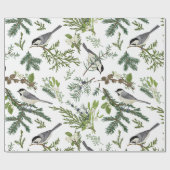 Waterverf Kerst Natuur Bos Illustratie Cadeaupapier (Vlak)