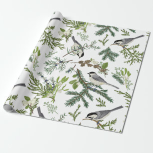 Waterverf Kerst Natuur Bos Illustratie Cadeaupapier