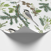 Waterverf Kerst Natuur Bos Illustratie Cadeaupapier (Hoek)