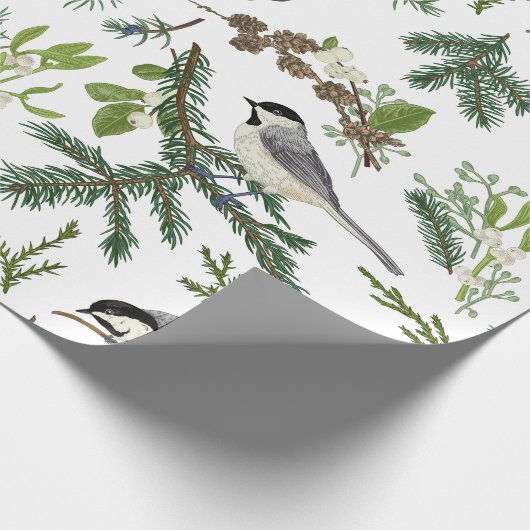 Waterverf Kerst Natuur Bos Illustratie Cadeaupapier (Hoek)