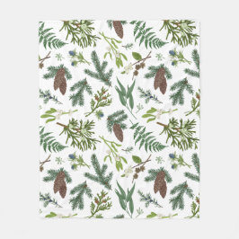 Waterverf Kerst Natuur & Bos Illustratie Fleece Deken