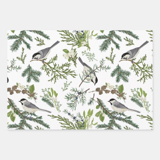 Waterverf Kerst Natuur Bos Illustratie Inpakpapier Vel (Voorkant 3)