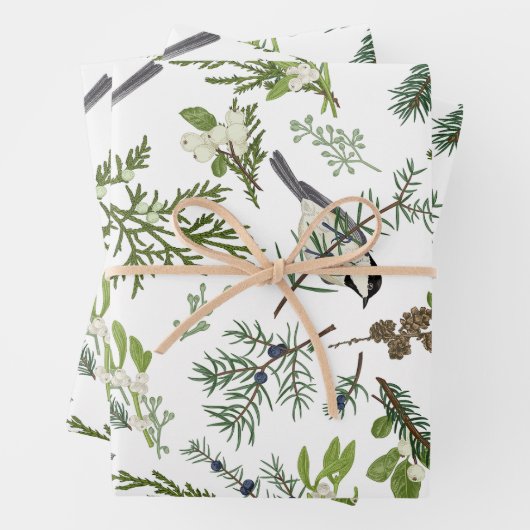 Waterverf Kerst Natuur Bos Illustratie Inpakpapier Vel (In situ)