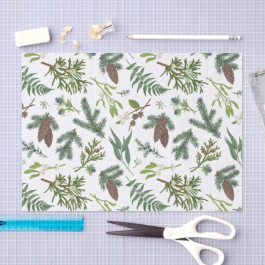 Waterverf Kerst Natuur & Bos Illustratie Tissuepapier (Craft)