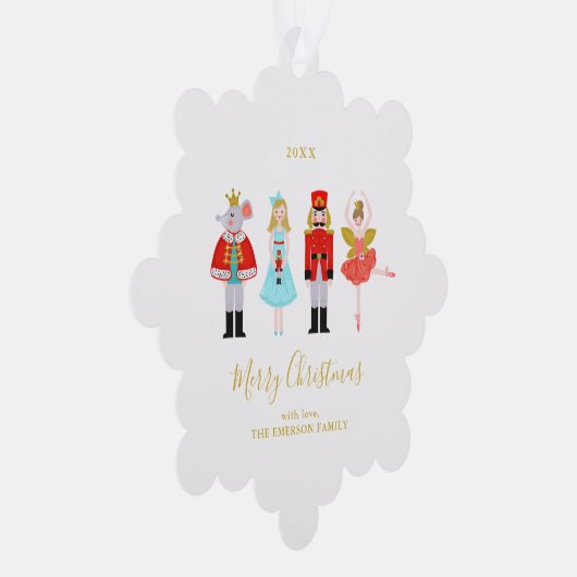 Waterverf kerst notenkraker aangepaste foto ornament kaart (Rechts)