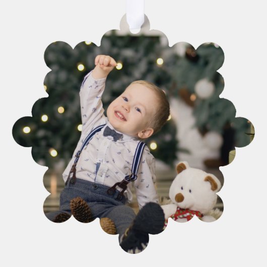 Waterverf kerst notenkraker aangepaste foto ornament kaart (Achterkant)