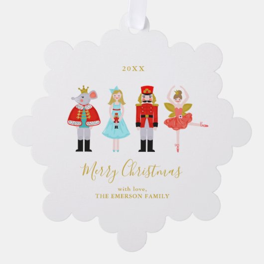 Waterverf kerst notenkraker aangepaste foto ornament kaart (Voorkant)