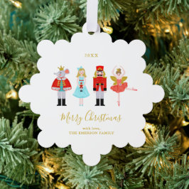 Waterverf kerst notenkraker aangepaste foto ornament kaart