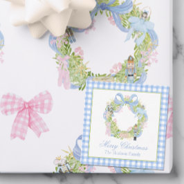 Waterverf kerst notenkraker krans behuizing notitiekaartje