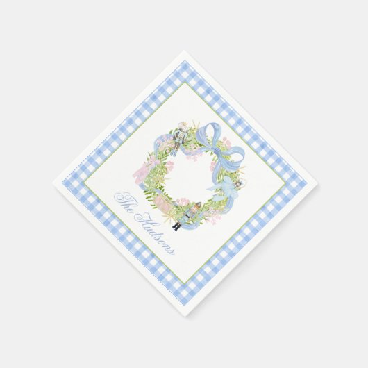 Waterverf kerst notenkraker krans behuizing servet (Hoek)